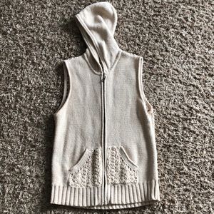 Woolrich vest full zip hooded crochet size Large
